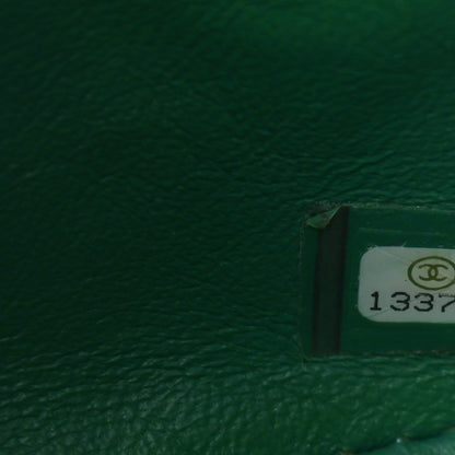 Chanel Lambskin Chevron Quilted Medium Single Flap Green 9 of 13