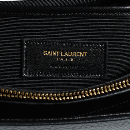 Saint Laurent Grained Calfskin Medium Moujik Top Handle Bag Black 8 of 11