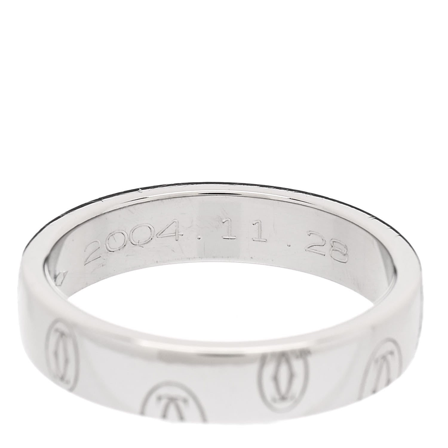Cartier Platinum 4mm Happy Birthday Band Ring 50 5.25 6 of 6