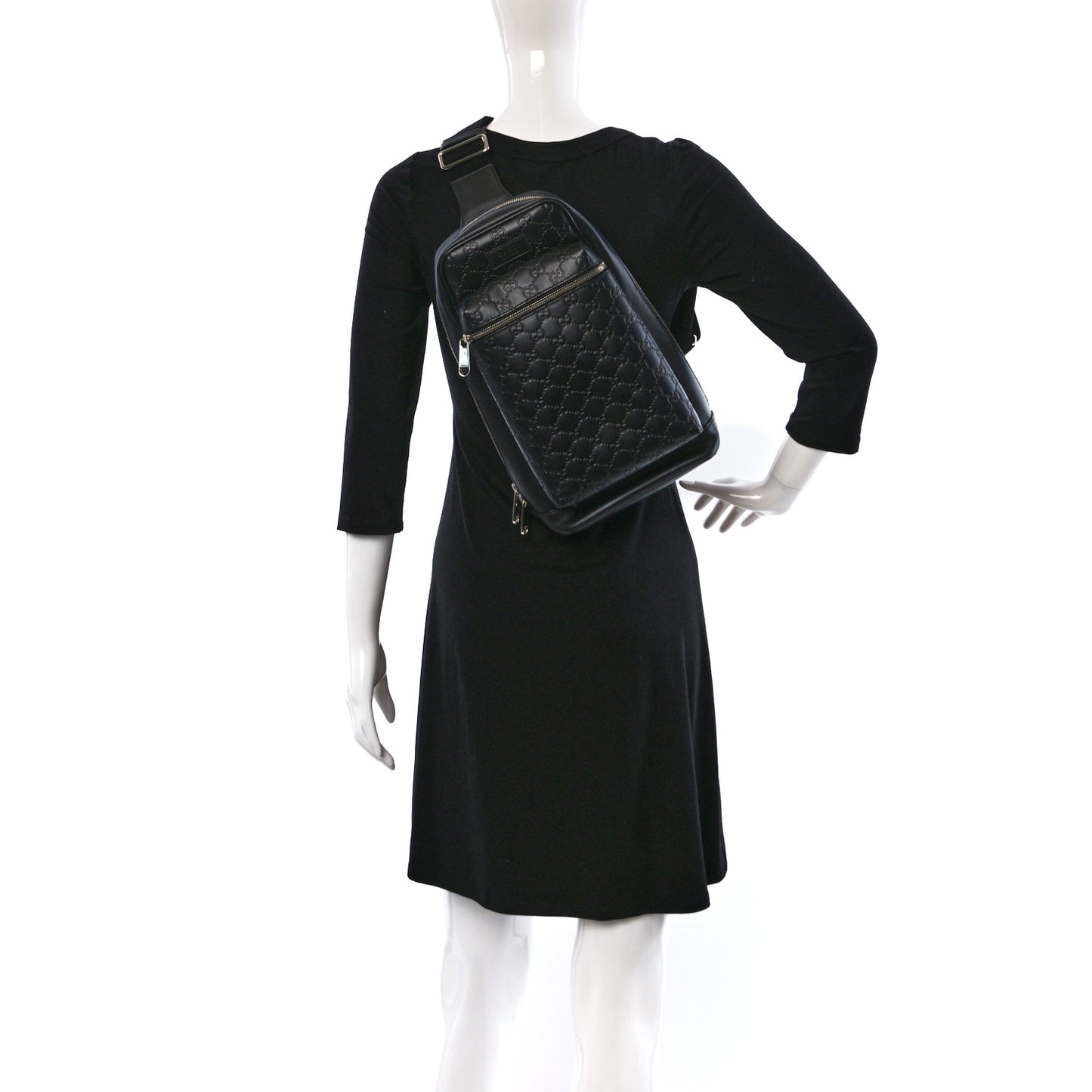 Guccissima Sling Backpack Black