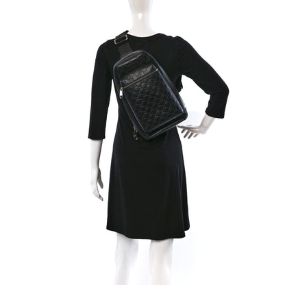 Gucci Guccissima Sling Backpack Black 2 of 11