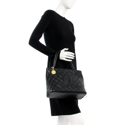 Chanel Caviar Quilted Medallion Tote Black 2 of 15