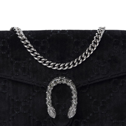 Gucci Velvet GG Monogram Mini Dionysus Chain Wallet Black 10 of 10