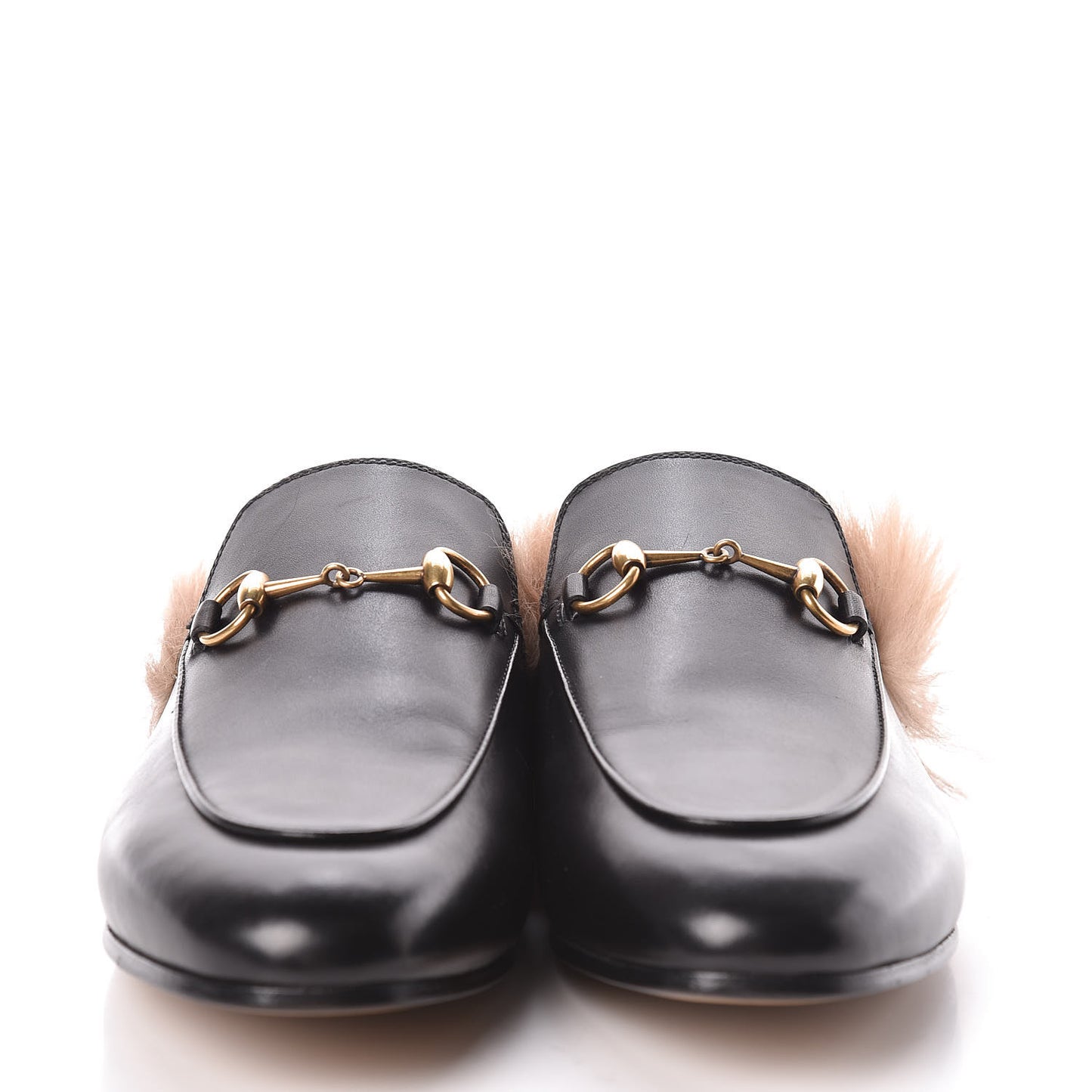 Calfskin Fur Womens Princetown Slippers 39 Black