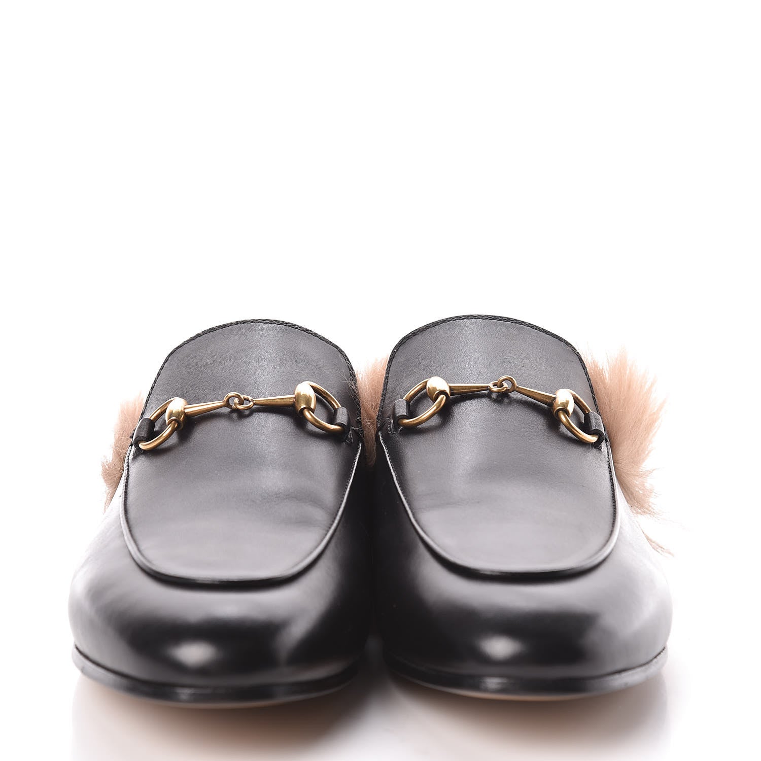 Gucci Calfskin Fur Womens Princetown Slippers 39 Black 2 of 8