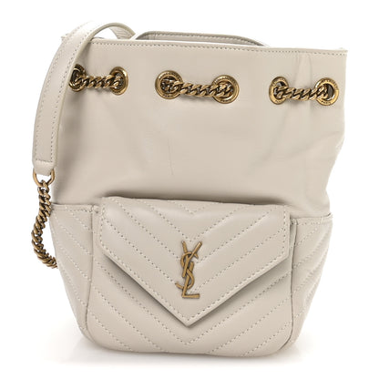 Saint Laurent Lambskin Matelasse Monogram Joe Nano Bucket Bag Crema Soft 2 of 21