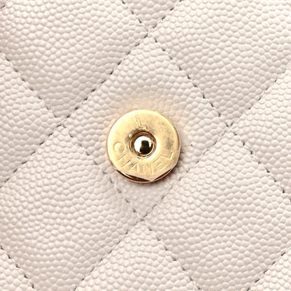 Chanel Caviar Quilted Enamel Coco Casino Wallet On Chain WOC White 11 of 12