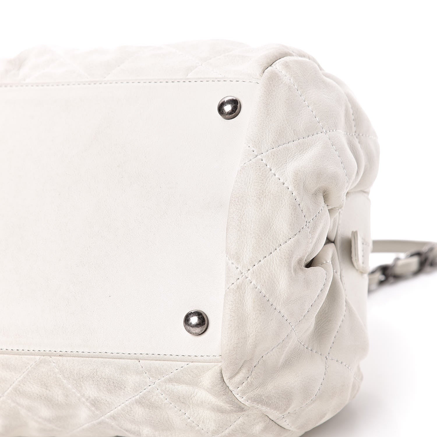 Chanel Iridescent Calfskin Chic Quilt Bowling Bag White 16 of 21