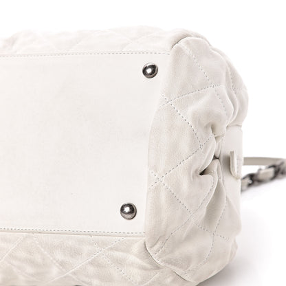Chanel Iridescent Calfskin Chic Quilt Bowling Bag White 16 of 21