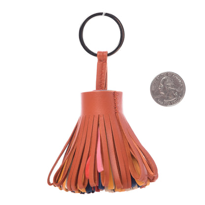 Hermes Lambskin Carmen Tassel Key Holder Cornaline Jaune D'Or Bleu Orange Pale Rose Rouge 2 of 4