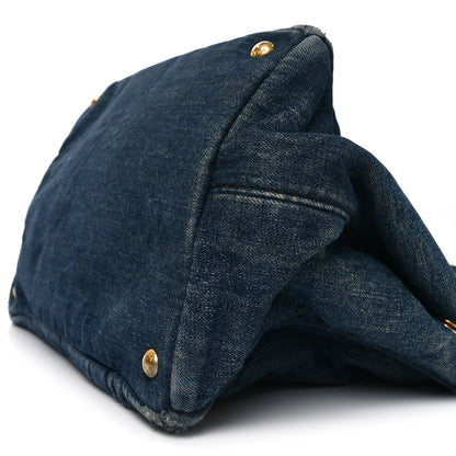 Prada Denim Logo Tote Avio 9 of 12