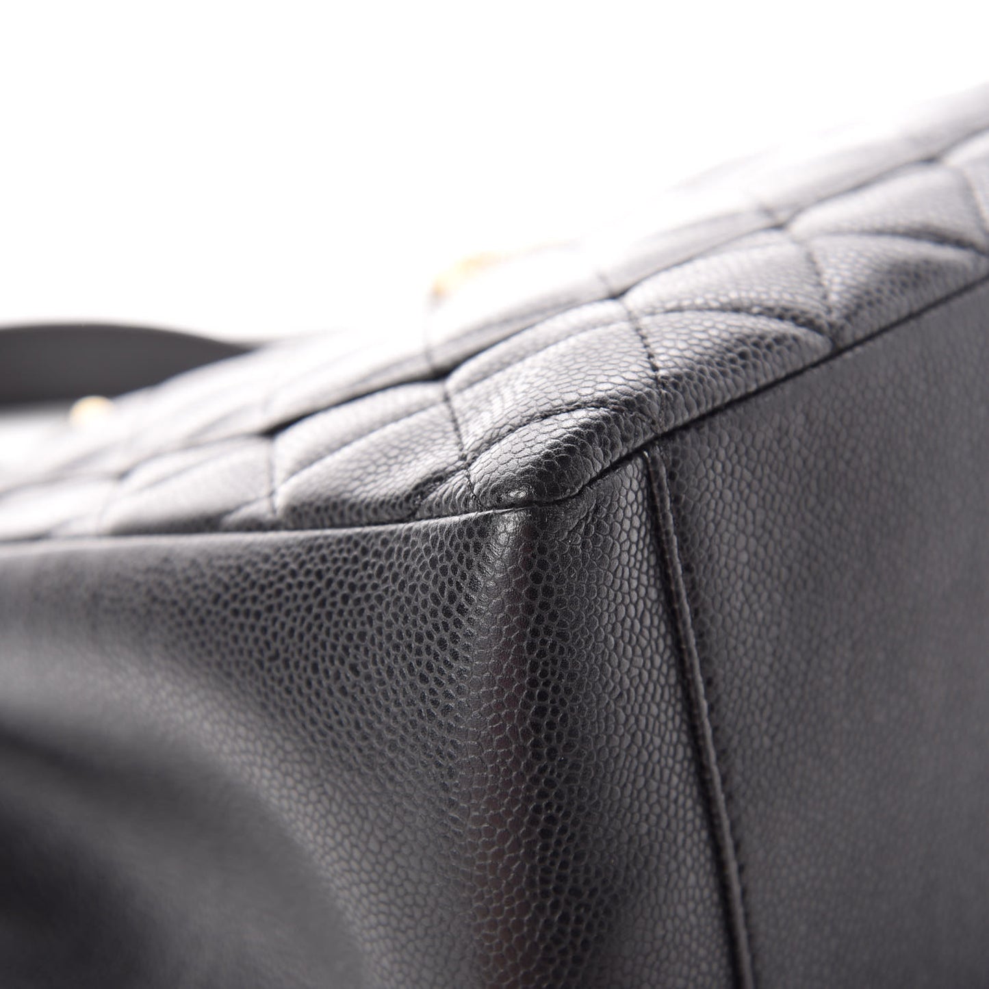 Caviar Quilted Grand Shopping Tote GST Black