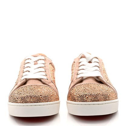 Christian Louboutin Veau Velours Calfskin Crystal Womens Viera Flat Sneakers 39 Antoinette 2 of 7