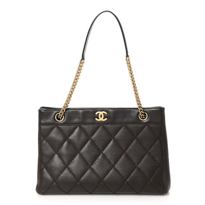 Chanel Caviar Quilted Shopping Tote  Dark Brown 1 of 10