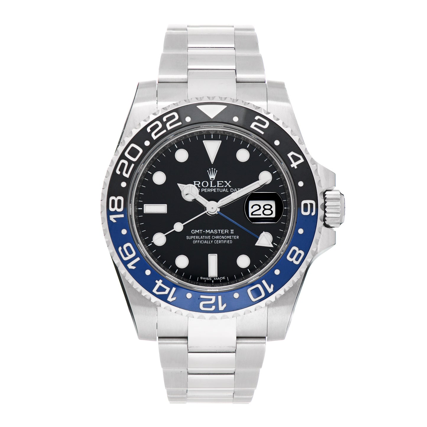 Stainless Steel 40mm Oyster Perpetual Date GMT Master II Batman Watch Black 116710BLNR