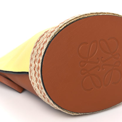 Loewe Calfskin Raffia Gate Bucket Bag Tan Light Yellow 9 of 10