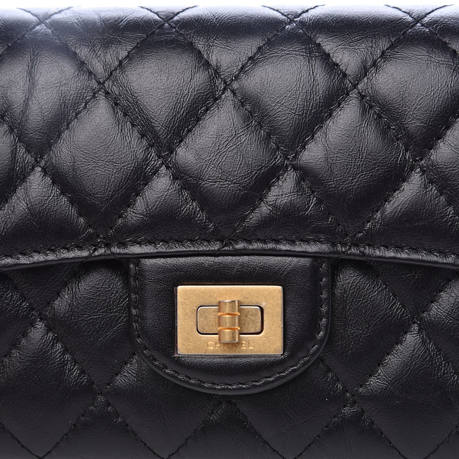 Chanel Aged Calfskin Quilted 2.55 Reissue Clutch With Chain Black 11 of 12