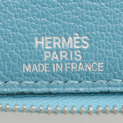 Hermes Chevre Mysore Globe Trotter Zip Agenda GM Turquoise 7 of 8
