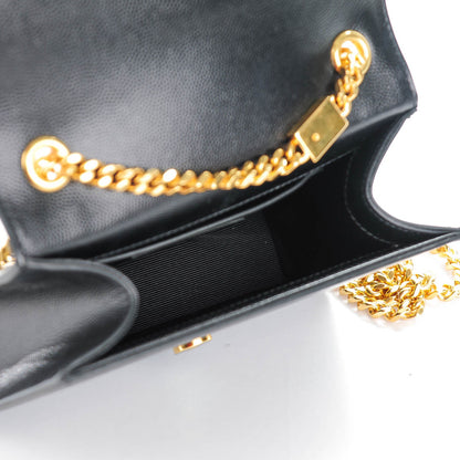 Saint Laurent Grain De Poudre Small Monogram Kate Satchel Black 6 of 8