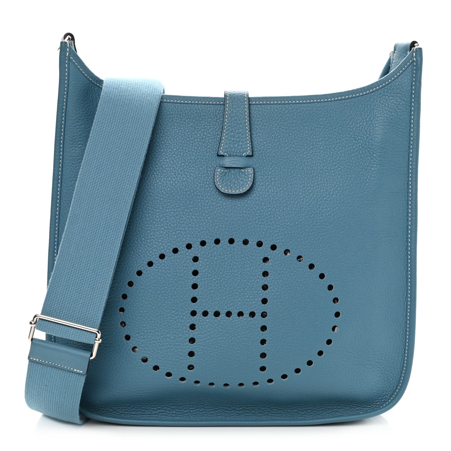Hermes Taurillon Clemence Evelyne III GM Blue Jean 1 of 10