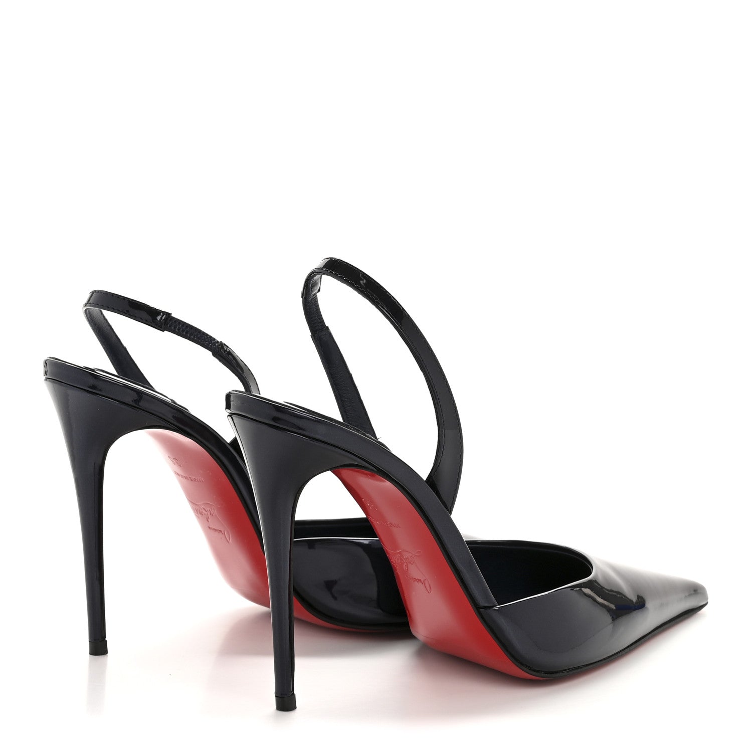 Christian Louboutin Pearlescent Patent Calfskin Kate Max O Slingback 100 Pumps 36 Navy 5 of 9