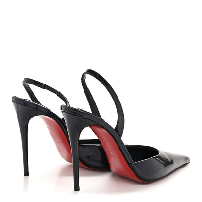 Christian Louboutin Pearlescent Patent Calfskin Kate Max O Slingback 100 Pumps 36 Navy 5 of 9