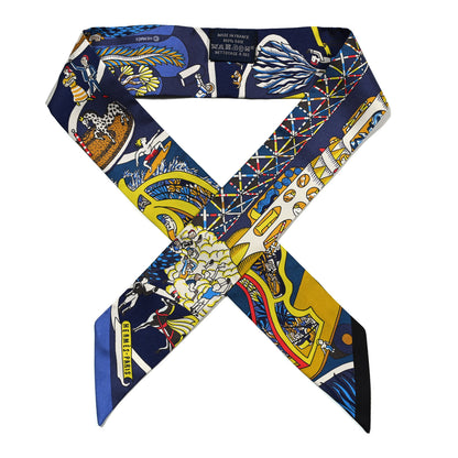 Hermes Silk Exposition Universelle Twilly Bleu Jaune Vif Rouge 1 of 4