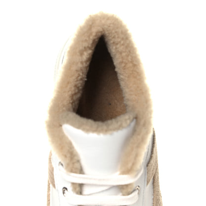 Hermes Calfskin Woolskin Dare Sneakers 38 White Ecru 6 of 7