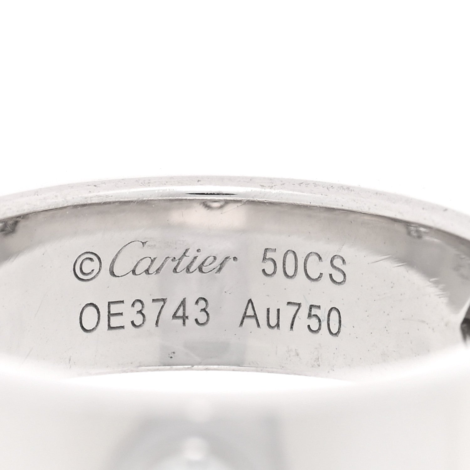 Cartier 18K White Gold 3 Diamond 5.5mm LOVE Ring 50 5.25 4 of 5