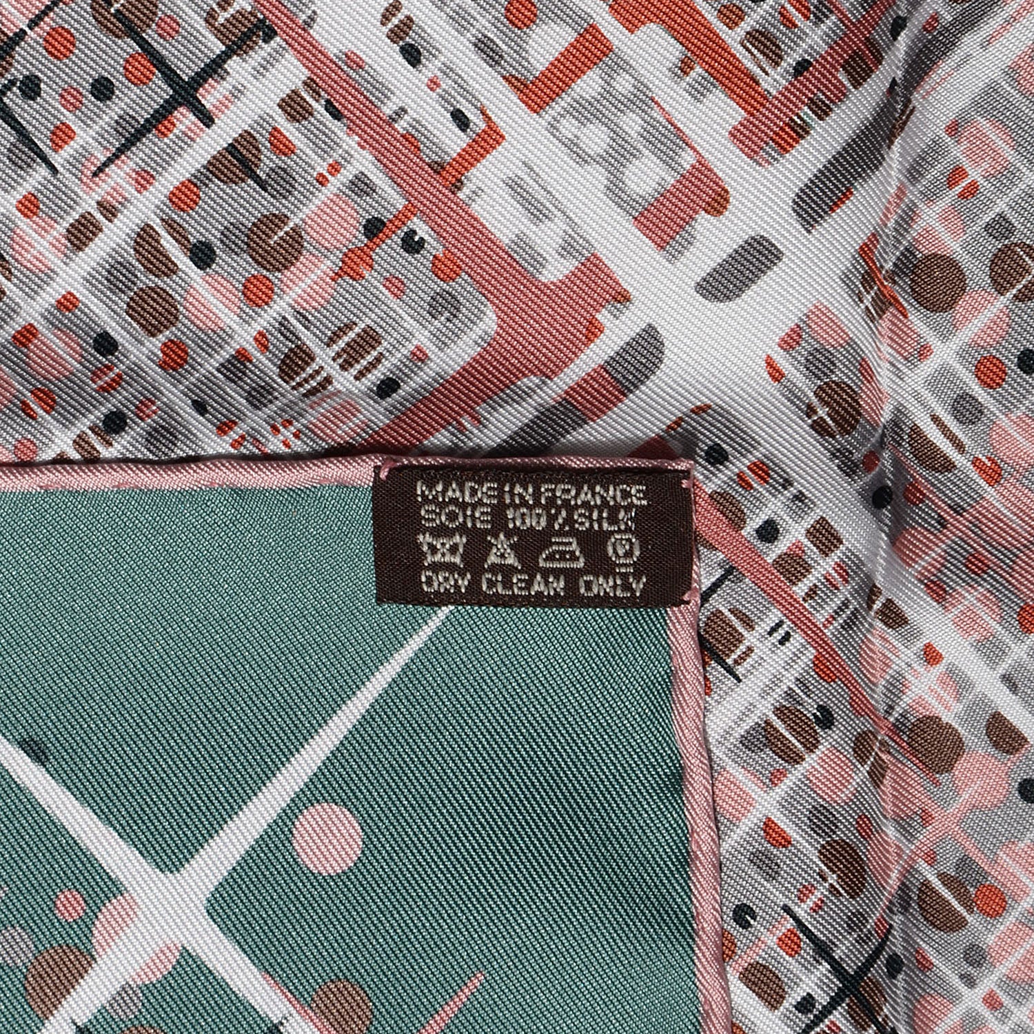 Hermes Silk Magic Kelly Scarf 90 Vert Argile Gris Rouse Poudre 6 of 6