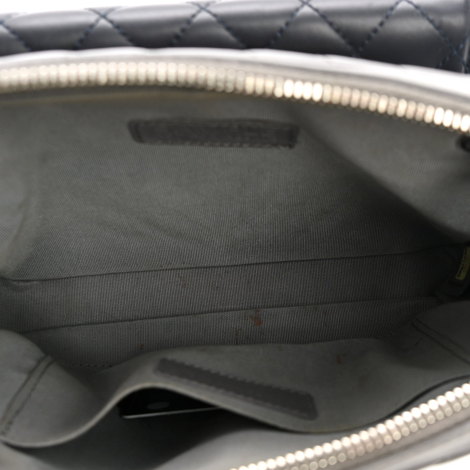 Chanel Calfskin Chevron Quilted Double Camera Bag With Flap Black Black Grey 5 of 12