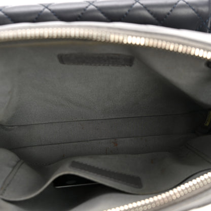 Chanel Calfskin Chevron Quilted Double Camera Bag With Flap Black Black Grey 5 of 12
