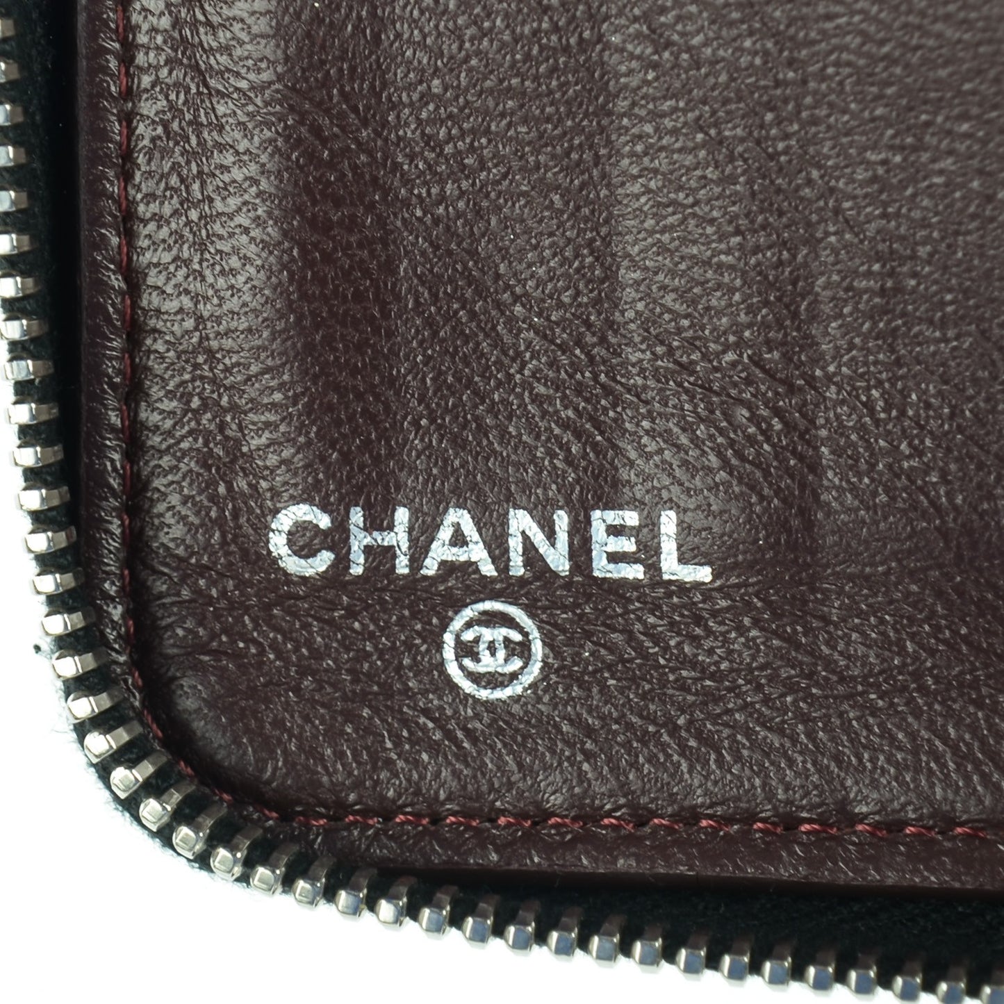 Lambskin Quilted Large Zip Around Organizer Wallet Black
