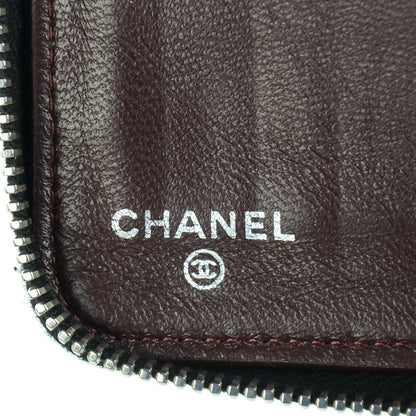 Chanel Lambskin Quilted Large Zip Around Organizer Wallet Black 6 of 8