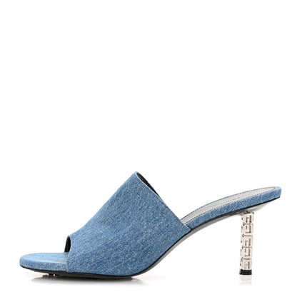 Givenchy Denim G Cube 70mm Heel Mules 39 Medium Blue 1 of 10