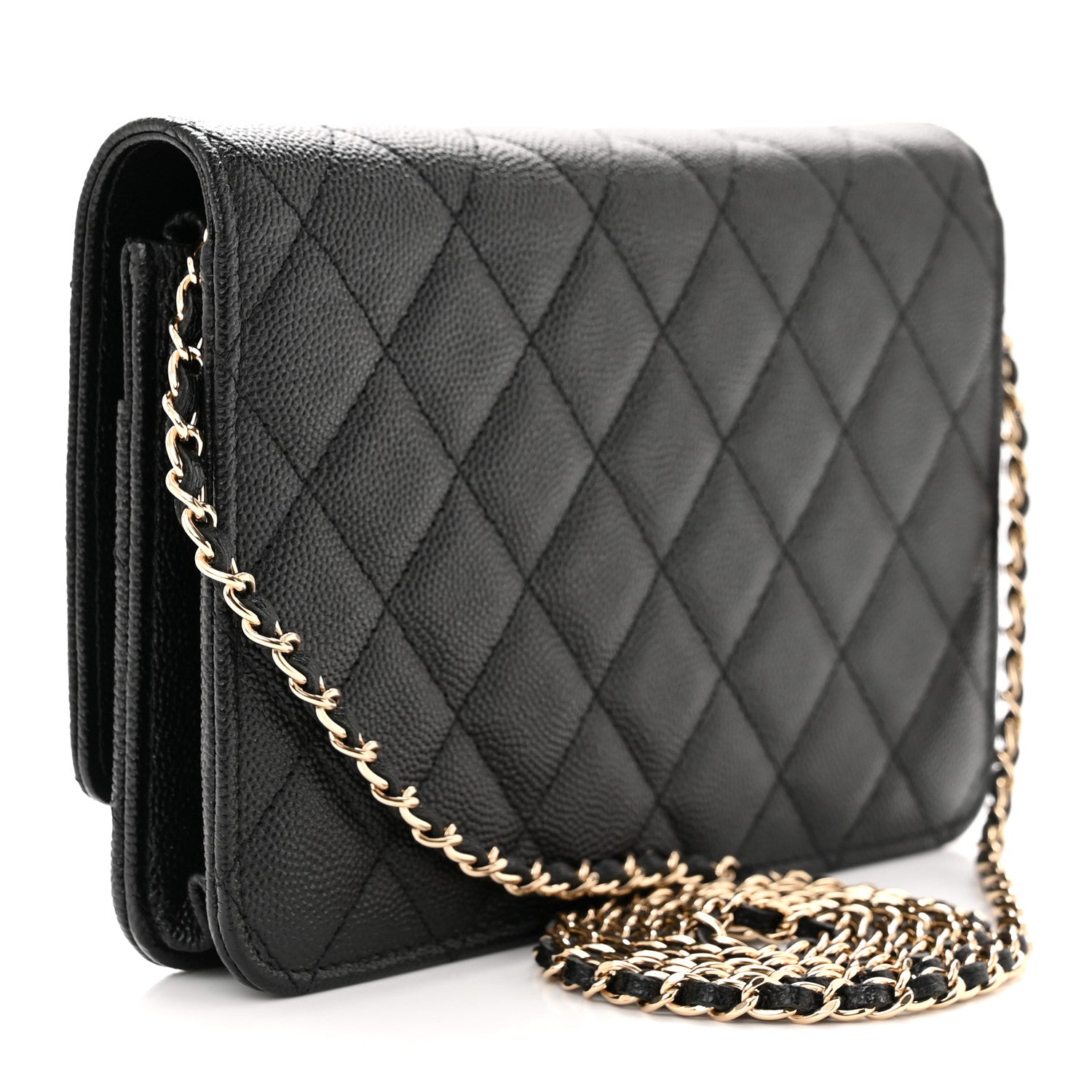 Chanel Caviar Quilted Golden Class Wallet On Chain WOC Black 3 of 12