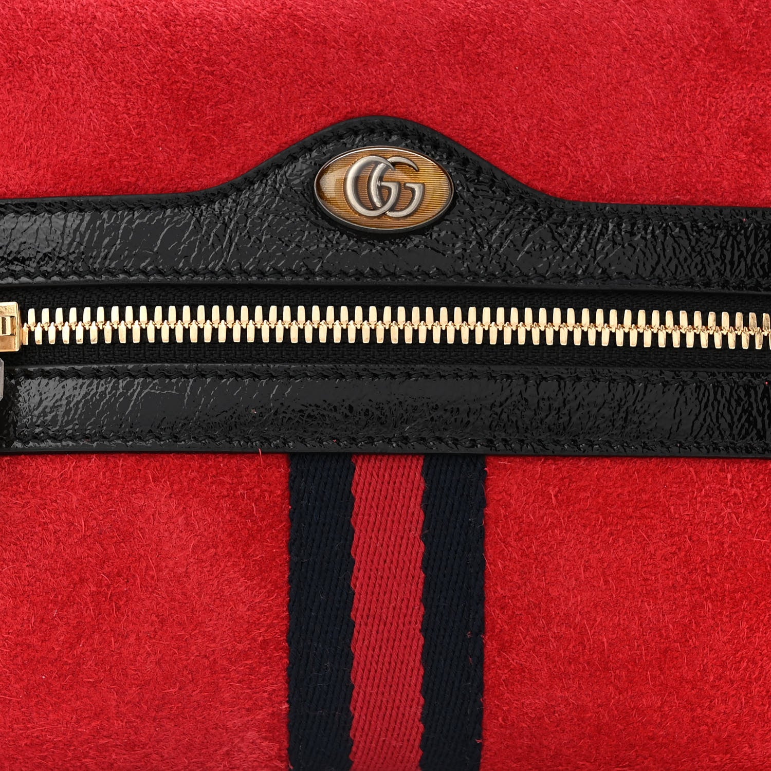 Gucci Suede Small Ophidia Belt Bag 85 34 Hibiscus Red 9 of 11
