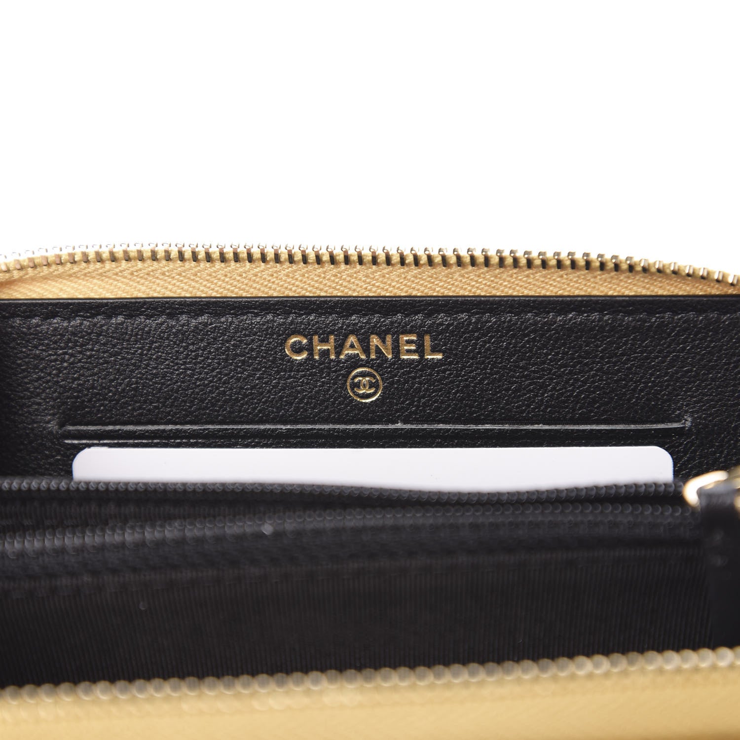 Chanel Metallic Calfskin Crocodile Embossed Small Zip Wallet Gold 5 of 8