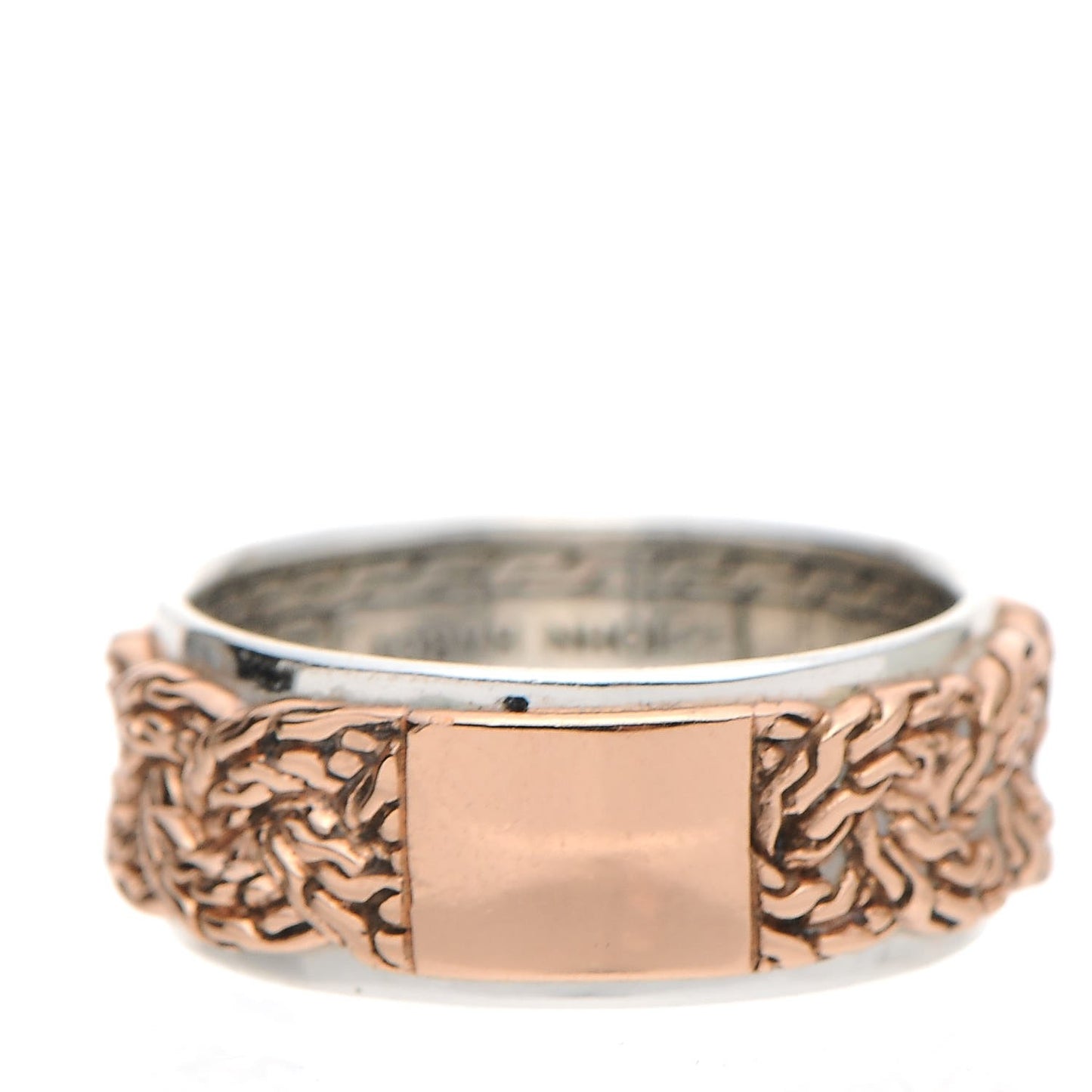 Sterling Silver Bronze Classic Chain Braided Two Tone Ring 62 10