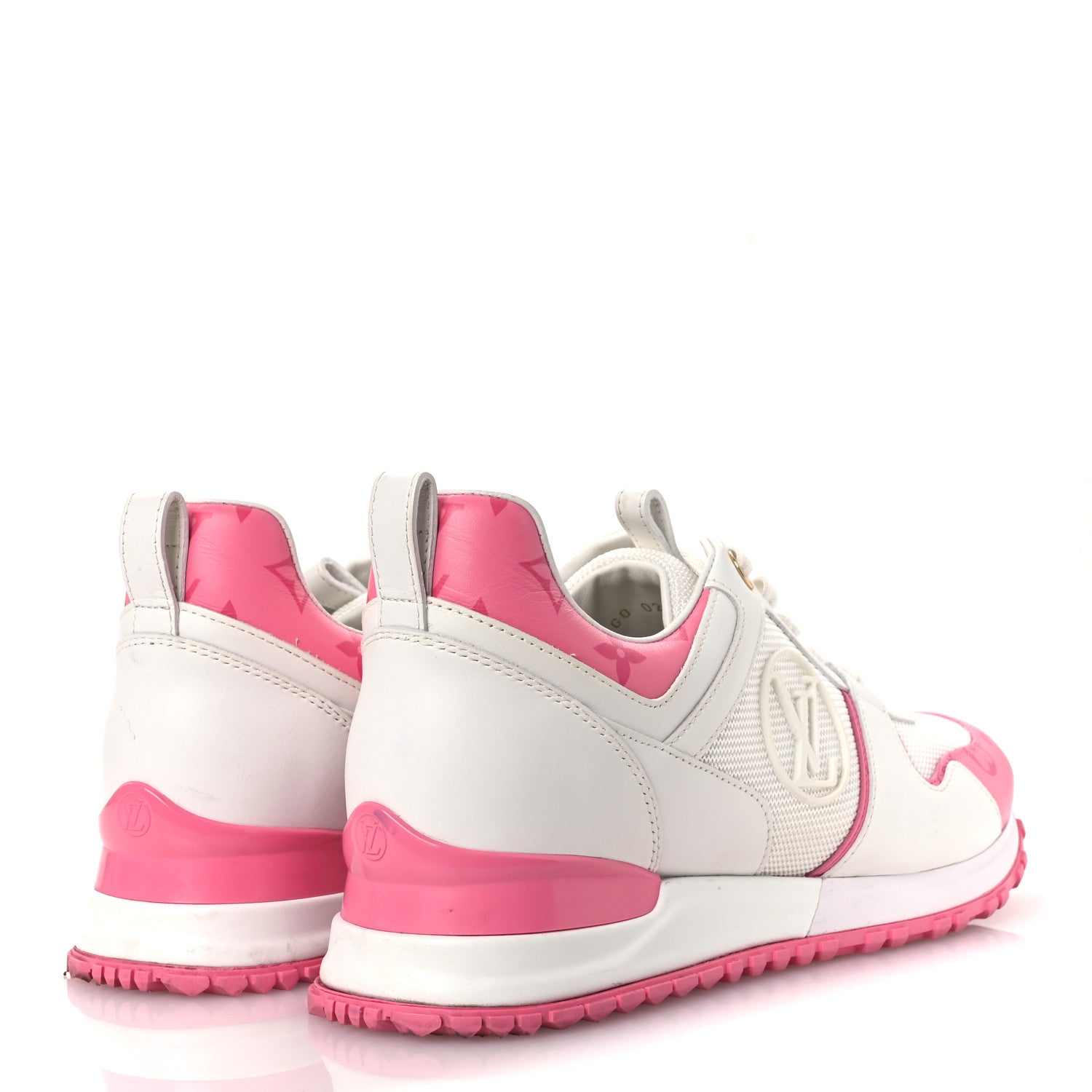 Louis Vuitton Calfskin Monogram Run Away Sneakers 38.5 White Pink 5 of 14