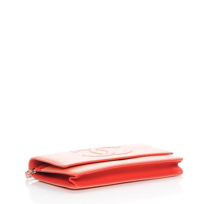 Chanel Caviar Timeless CC Wallet On Chain WOC Coral 4 of 9