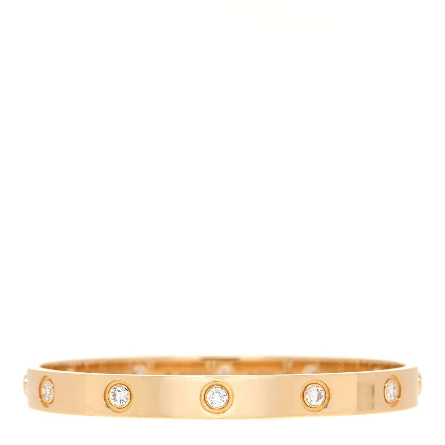 18K Yellow Gold 10 Diamond LOVE Bracelet 16