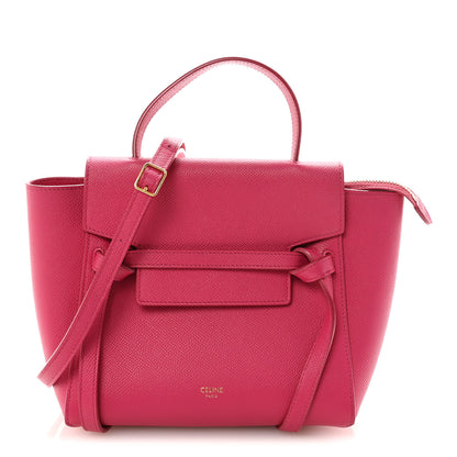Celine Grained Calfskin Nano Belt Bag Raspberry 1 of 10