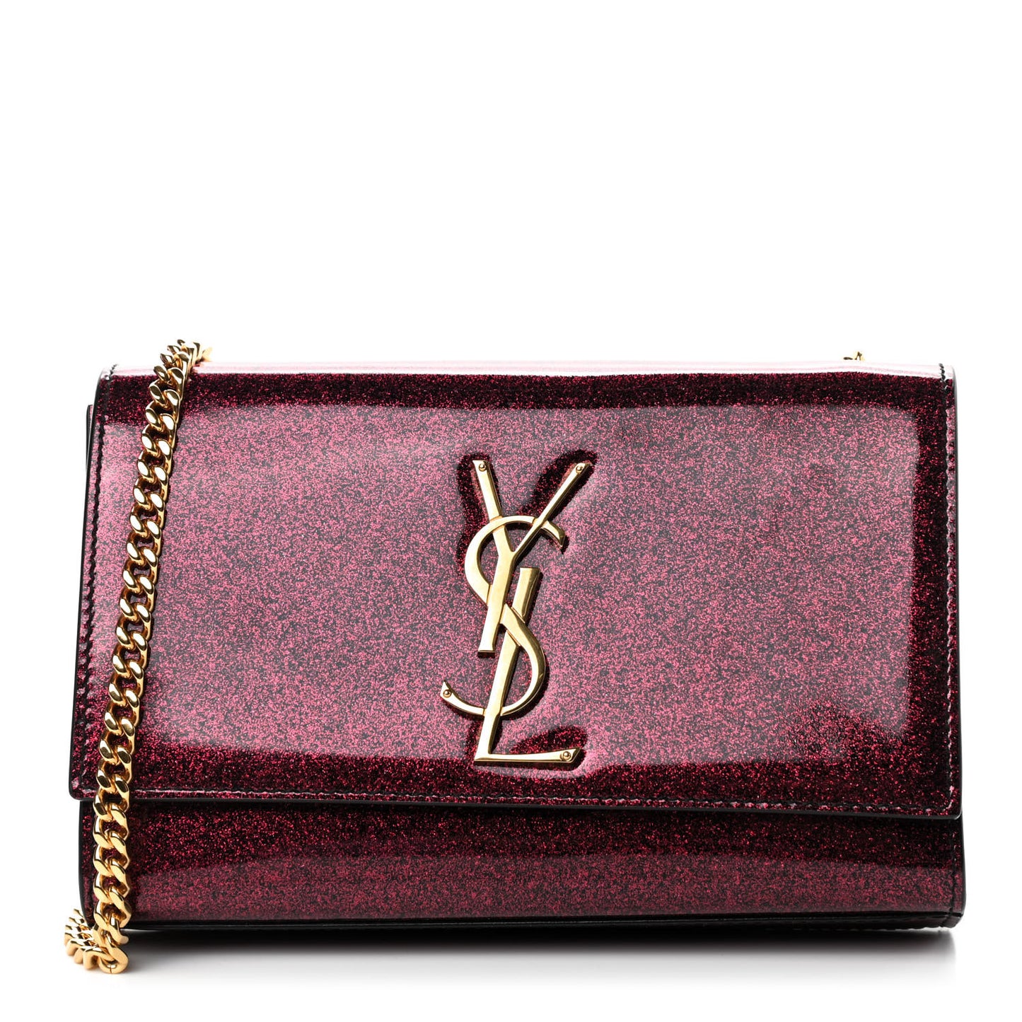 Patent Glitter Small Monogram Kate Bright Fuchsia