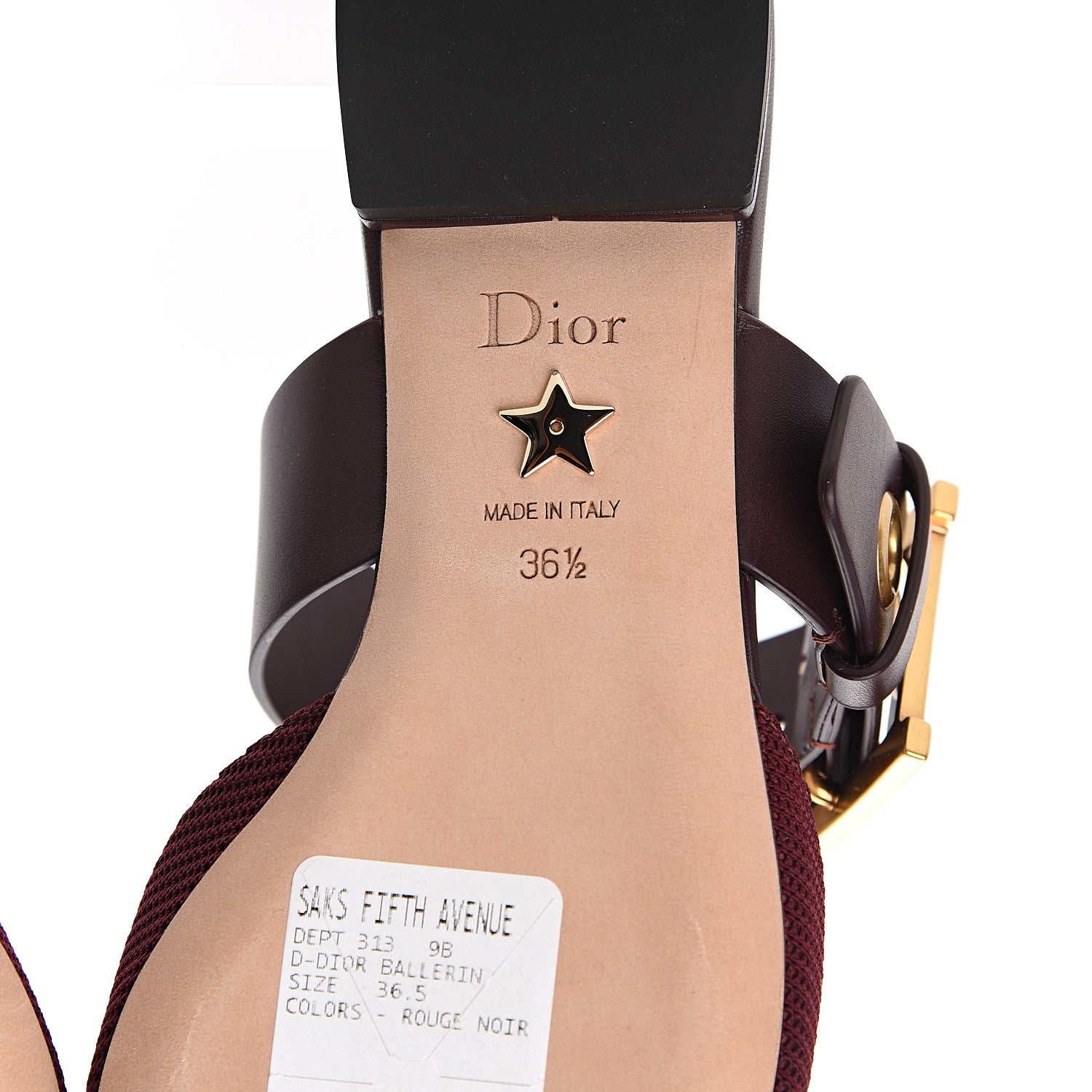 Christian Dior Technical Fabric Calfskin D-Dior Flat Mules 36.5 Rouge Black 6 of 9