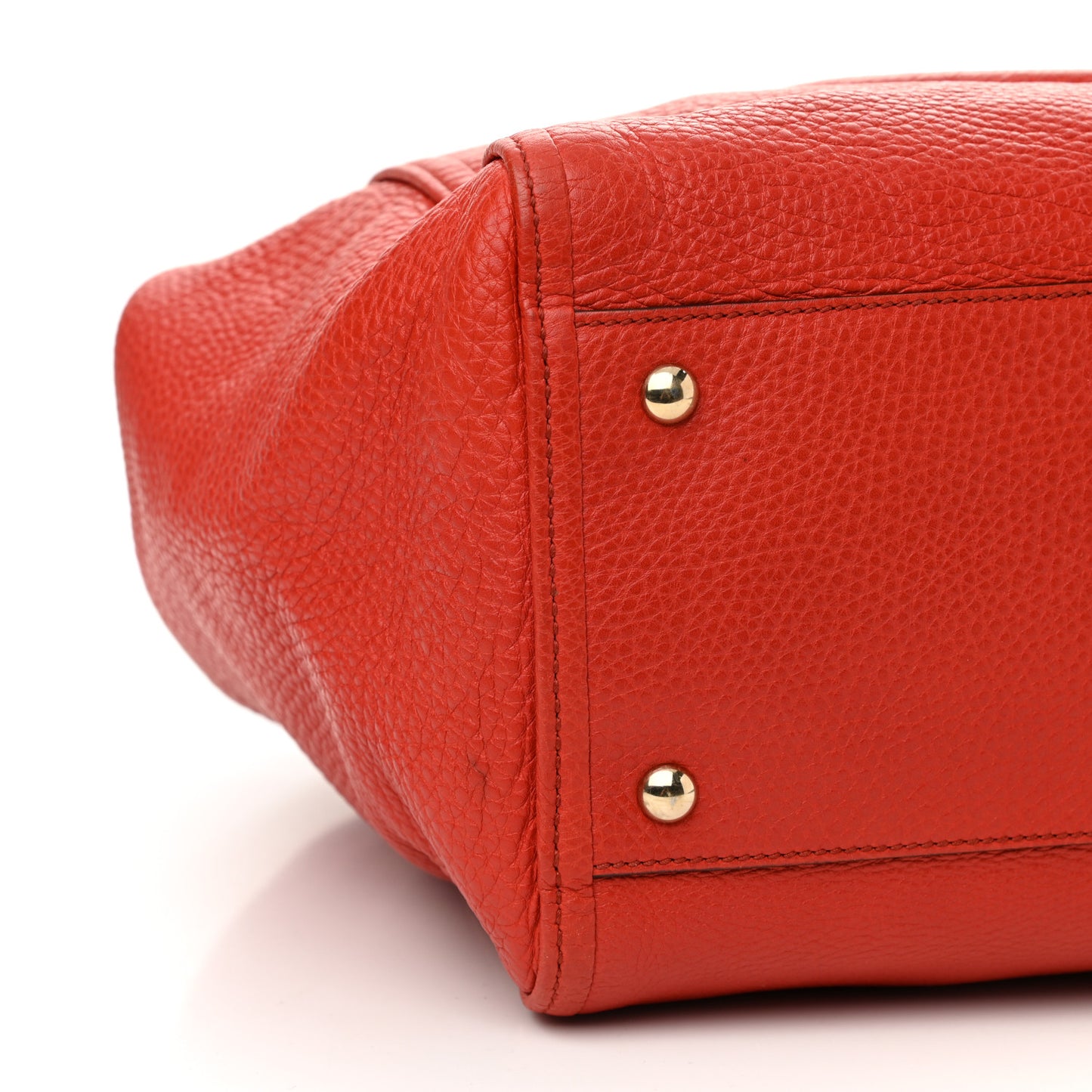 Pebbled Calfskin Medium Soho Shoulder Bag Red