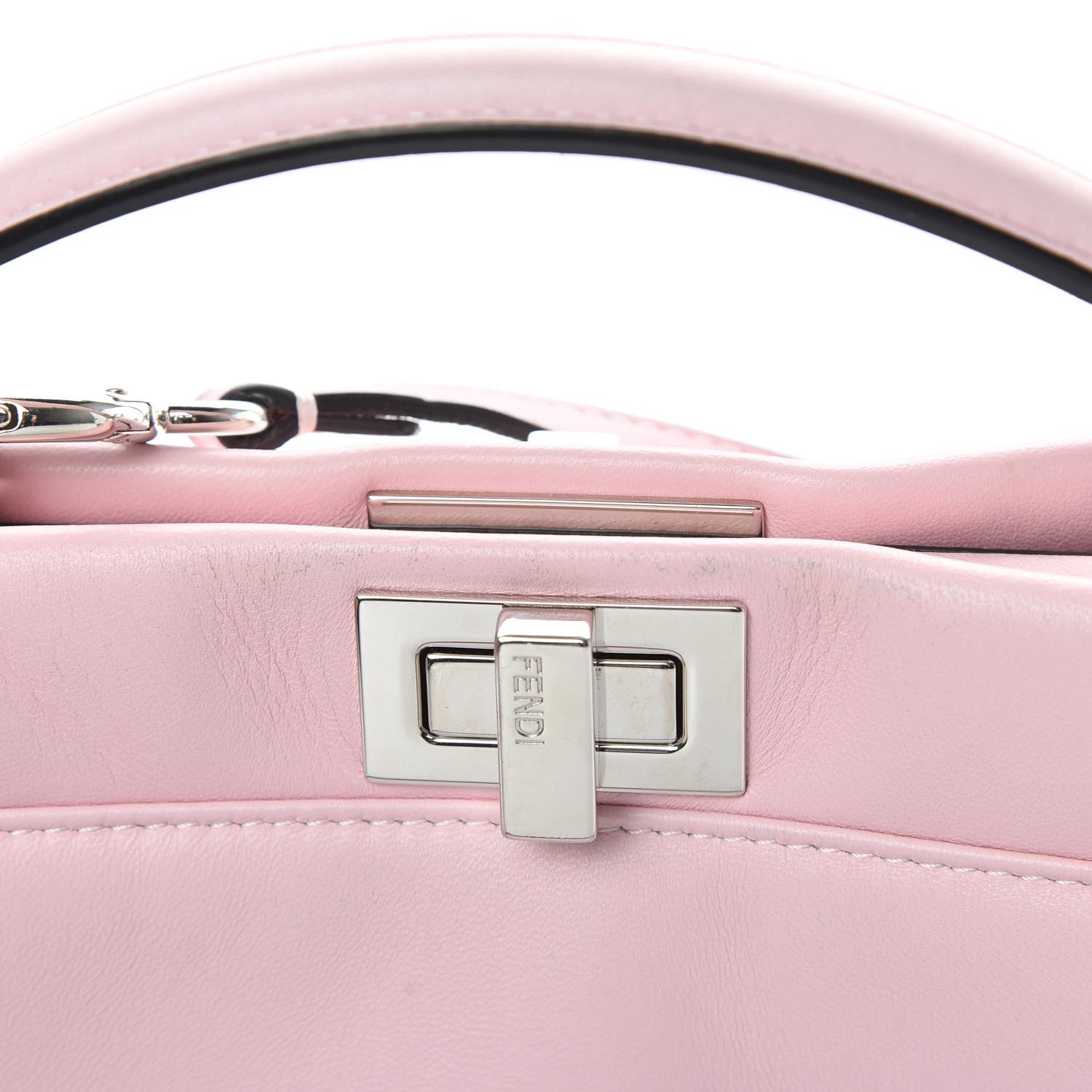 Fendi Nappa Mini Peekaboo Iconic Satchel Peonia 17 of 18