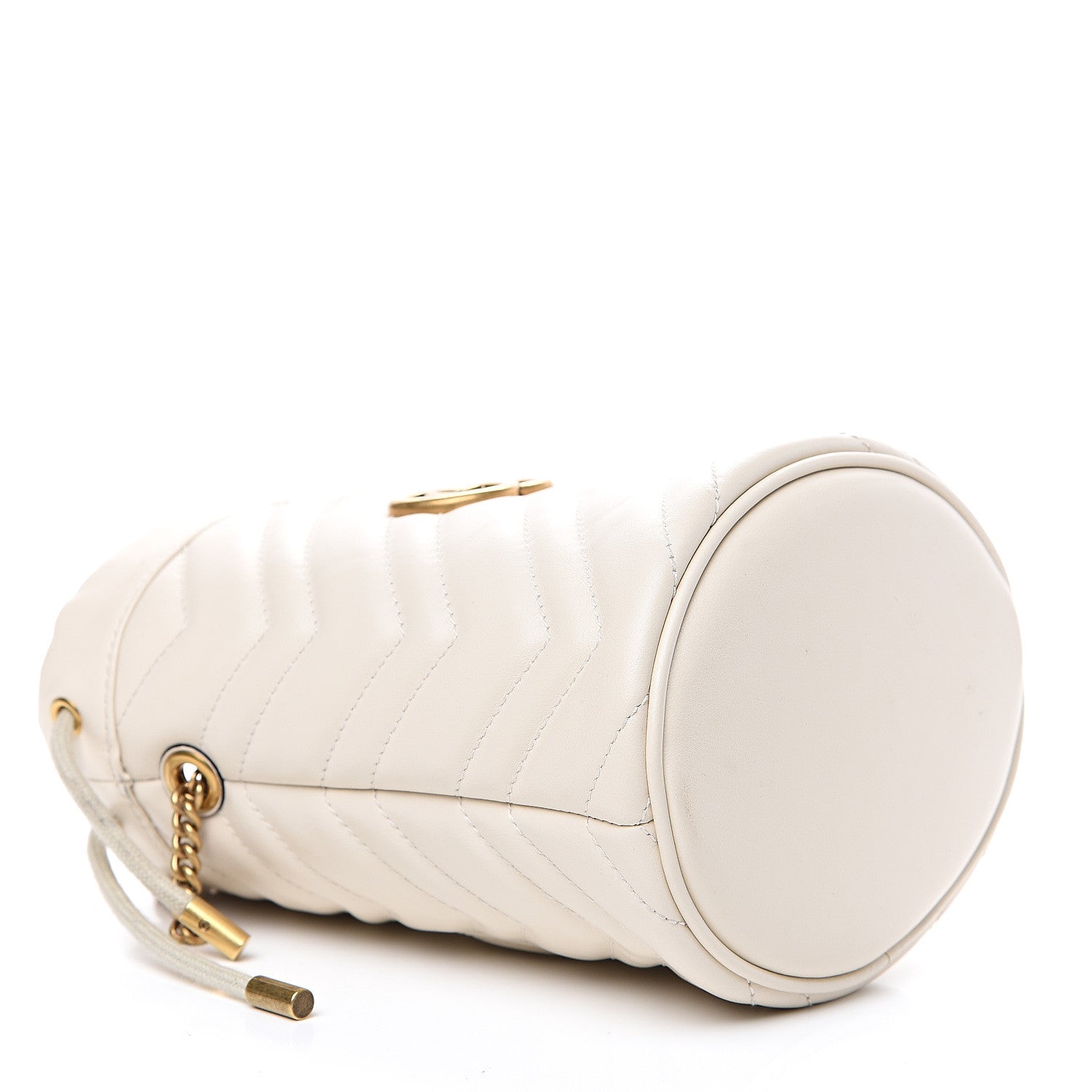 Gucci Calfskin Matelasse Mini GG Marmont 2.0 Bucket Bag White 3 of 11