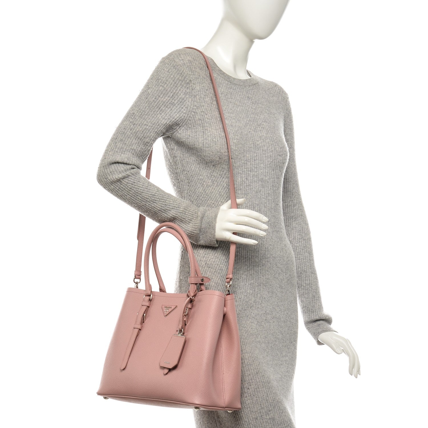 Prada Saffiano Cuir Small Double Handle Tote Pesco 2 of 6
