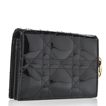 Christian Dior Patent Cannage Lady Dior Card Holder Black 3 of 6